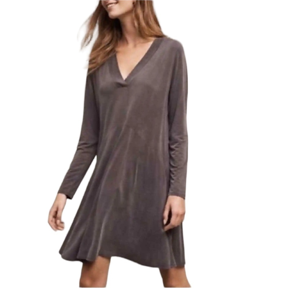 Anthropologie Dolan Left Coast Collection V Neck Dress Woman Size XS Gray